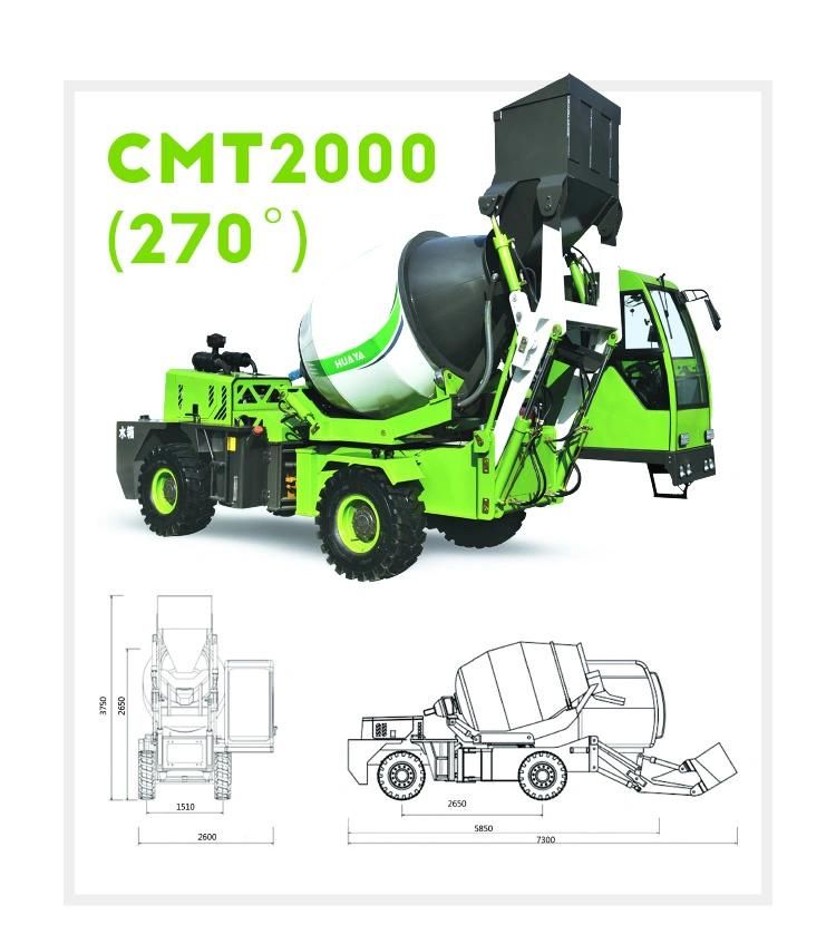 New Hydraulic Huaya China 1.5cbm 2022 Self-Loading Concrete Mixer Truck
