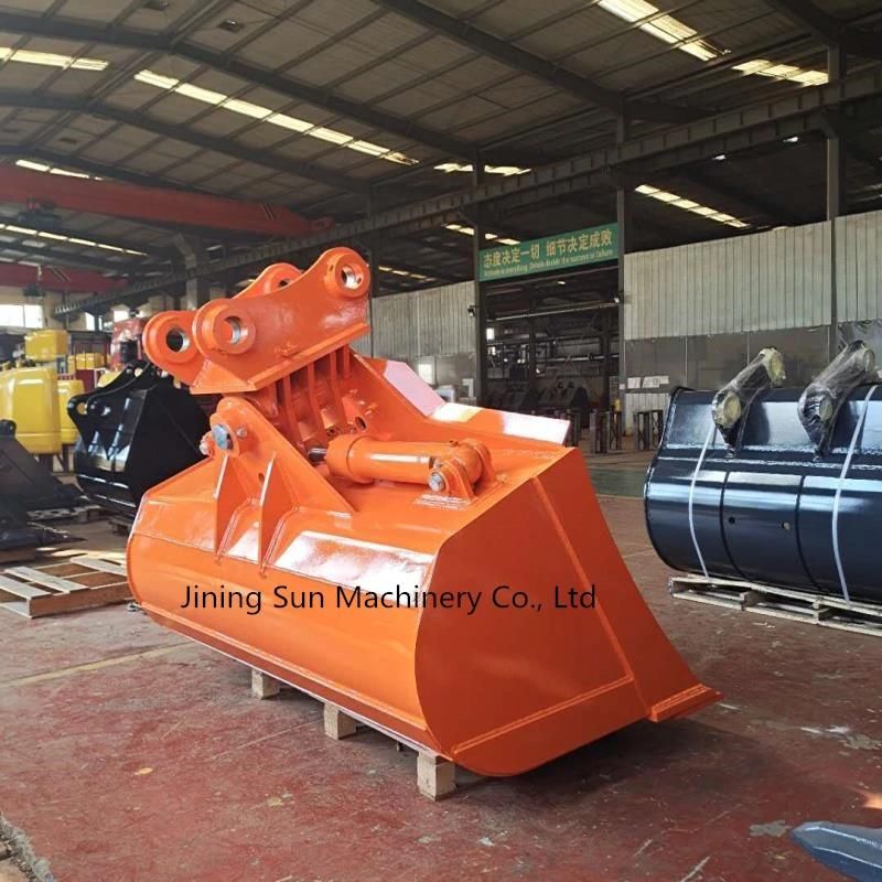 Rotating Tilt Mud Bucket with Hydraulic Cylinder