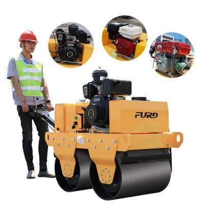 550kg Walk Behind Steel Tandem Drum Road Roller for Sale Mexico