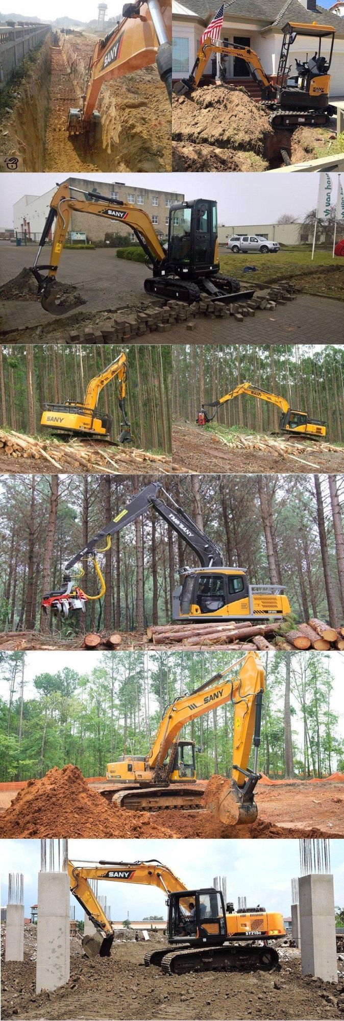 Sany Sy75c 8ton Crawler Excavator Mini Small Track Digger China Manufacturer for Landscaping