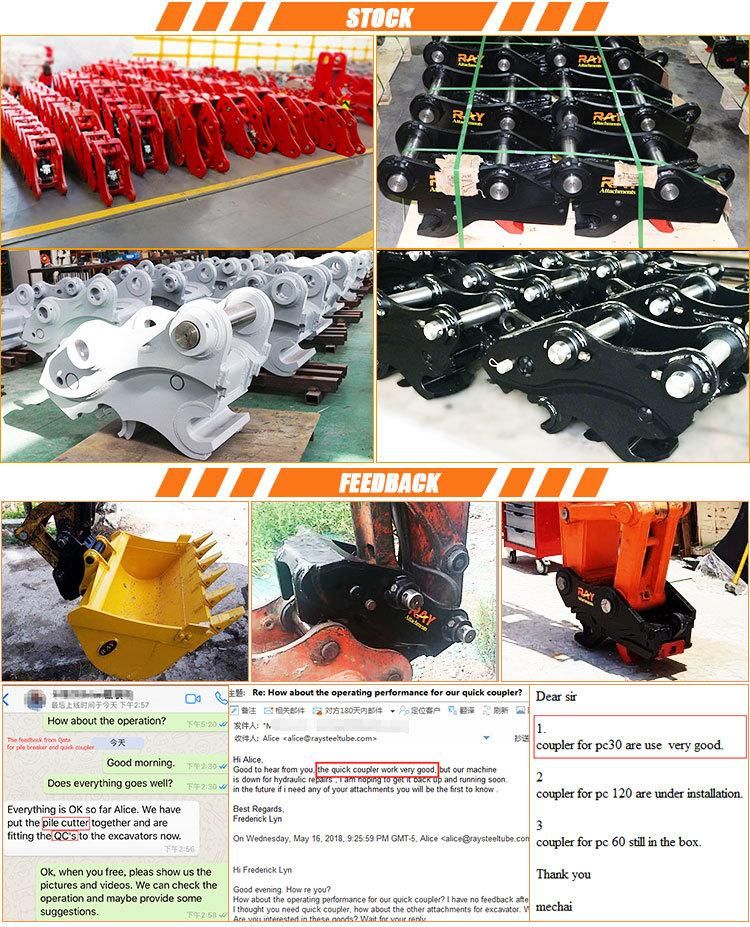Hydraulic Quick Hitch Coupler for 1-90 Ton Excavator with Good Quality