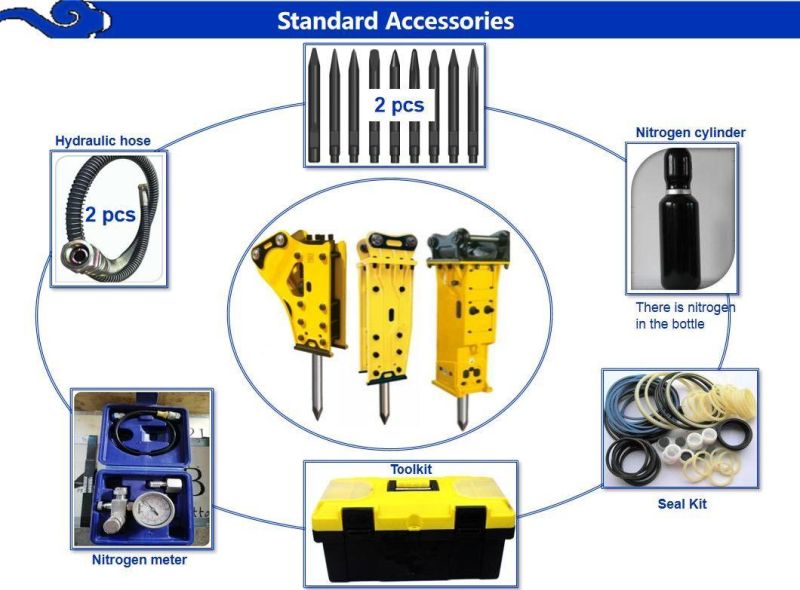 Excavator 18 Ton 19 Ton 20 Ton Hydraulic Hammer Construction Equipment Hydraulic Breaker