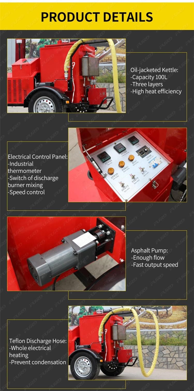 Trailer Crack Joint Sealing Machine 100 L Tank Asphalt Road Crack Sealing Machine Fgf-100