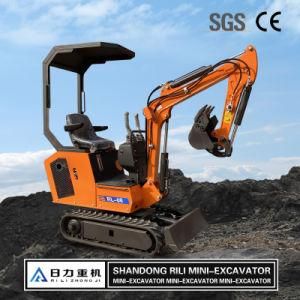 Rl08 Agricultural Equipment 0.8on China Mini Crawler Hydraulic Excavator with AC and Heat