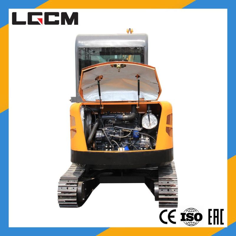 Lgcm 3.5ton Mini Excavator with Quick Hitch Digging Bucket and Canopy