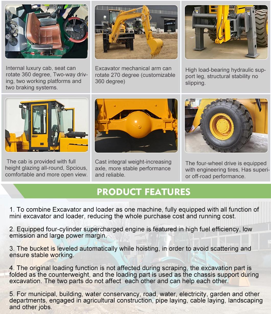 Factory Export Shandong Sag Backhoe Loader Wz30-25 Backhoe Loader