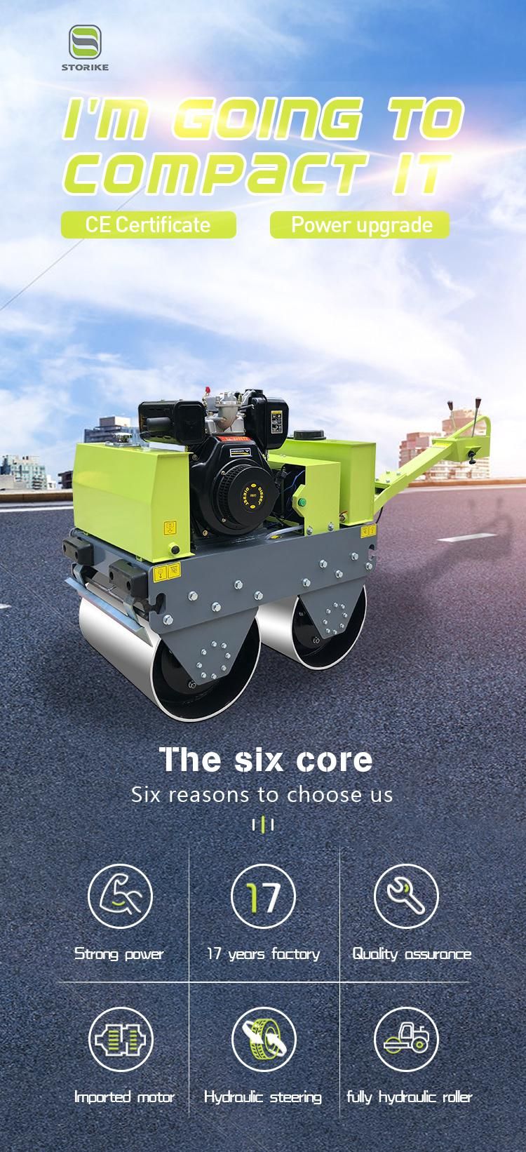 60cm Hand Push Changchai Diesel Hydraulic Vibrating Pavement Roller Compactor