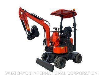 1200kg Swing Boom Rdt-120A 1.2 Ton Mini Digger Excavator Wheel Excavator