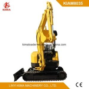 Km8035 Small Excavator Passed Ce Test with Zero Swing Swing Boom