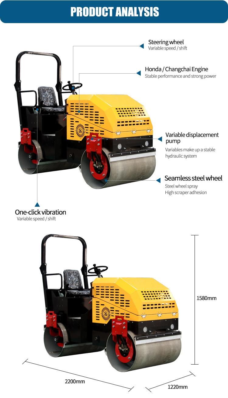 Vibratory Hydraulic Tandem Ride on Road Roller