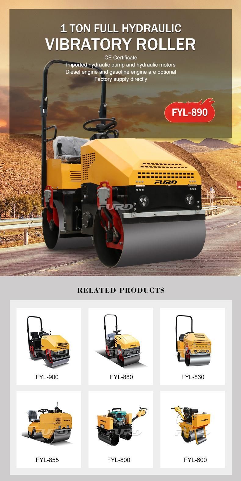 New Mini Vibratory Road Roller Factory Price with 1 Ton Weight