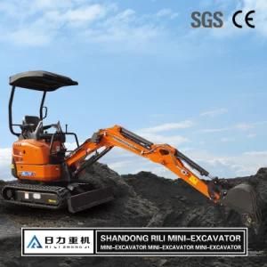 Chinese Mini 1.8t Rubber Crawler Excavator with Telescopic Tracks