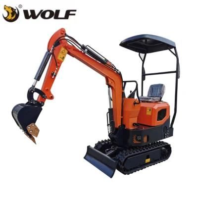 Chinese Wolf 1t Diesel CE/Euro 5 Engine We10 Hydraulic Crawler Small/Mini/Micro Excavators Digger for Farm/Garden/Construction