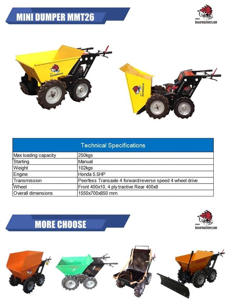 Hot Sale 250kg Mini Dumper Truck for Farming