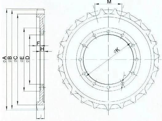 Construction Machinery Parts Excavator Undercarriage Sprocket Drive Sprocket E320 / E322 8e9805 Cr5602 Sprocket