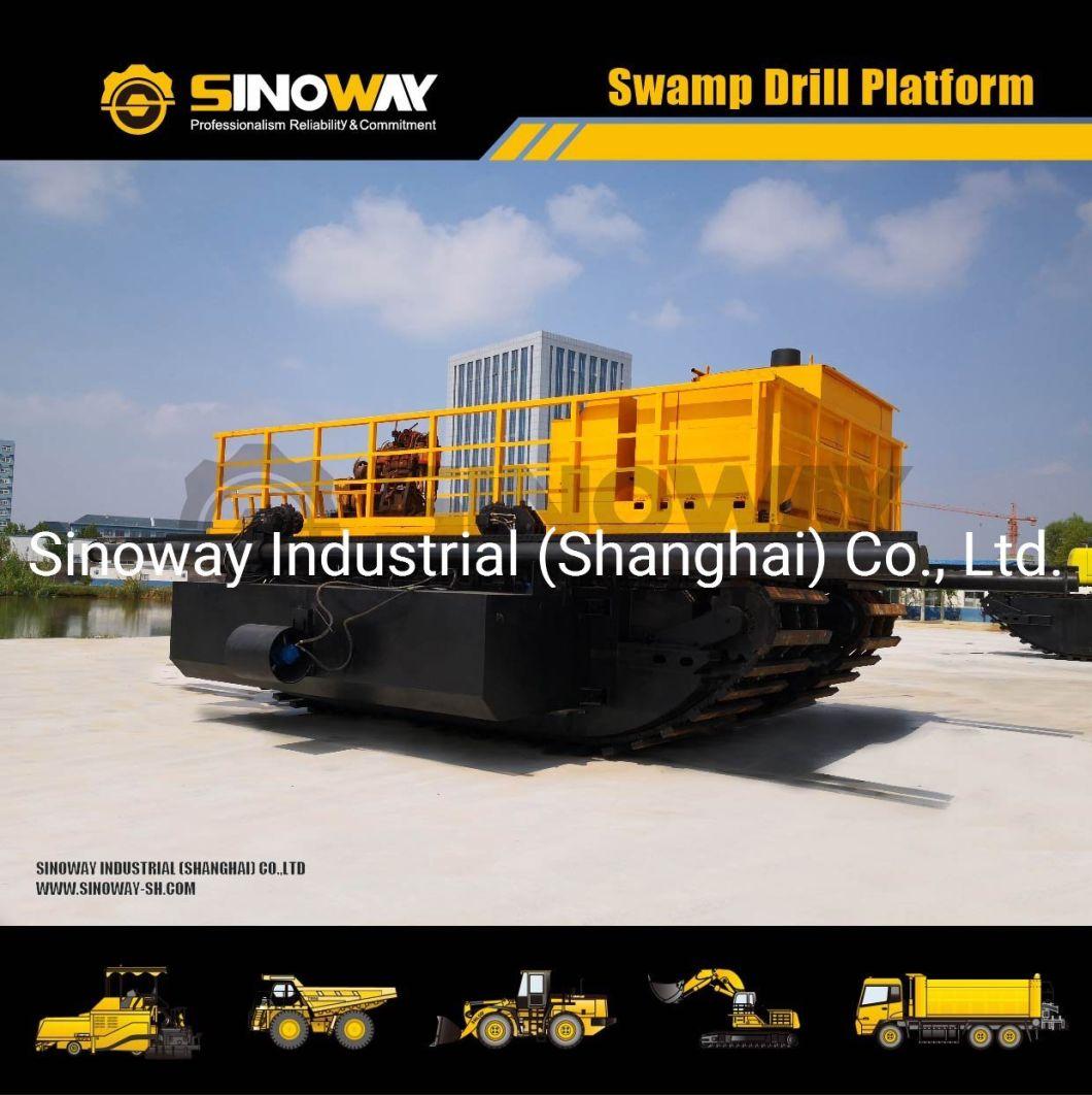 Marsh Buggy Drill Rig with Jacking up Legs Custom Swamp Barge Drilling Rig for Sale