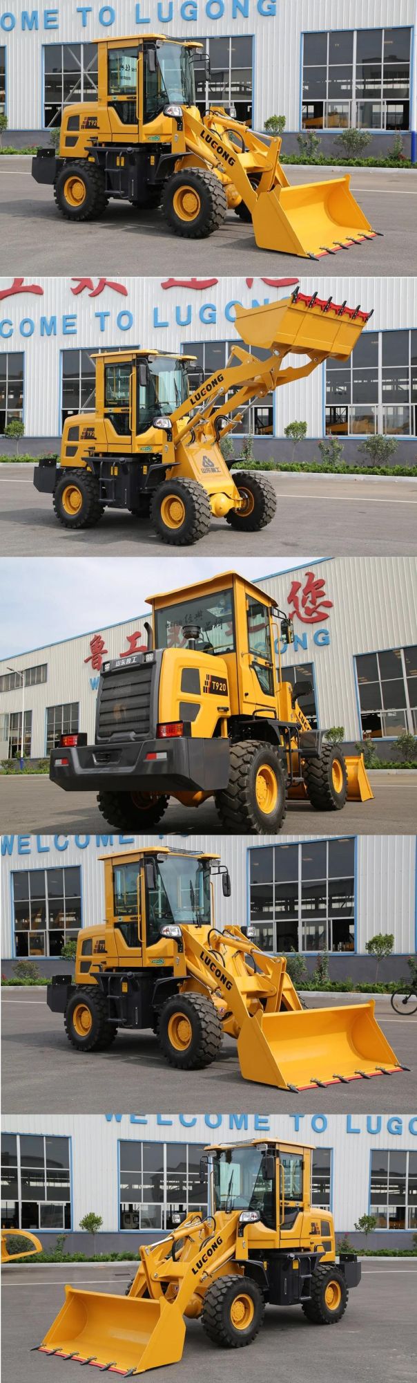 Lugong Small Loaders Mini Compact Atmosphere T920 Wheel Loader
