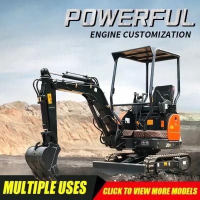 Mini Digger 0.8 Ton 1 Ton 1.2 Ton 1.5 Ton 1.7 Ton 2 Ton Hydraulic Bucket Wheel Crawler Excavator with CE/EPA/Euro 5 Engine