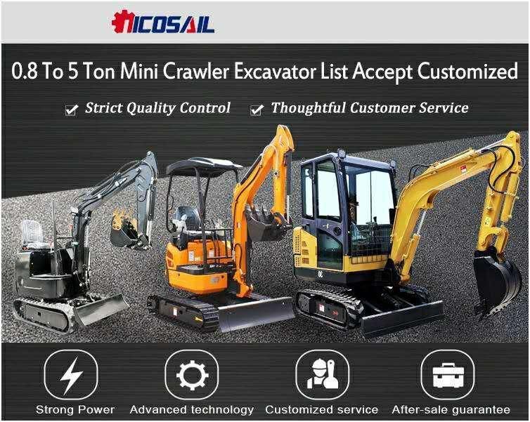 Ce/ISO Certification 0.8 to 3.5 Ton New Diesel Hydraulic Crawler Mini Digger Micro Small Garden Excavator Machine with Attachment for Sale