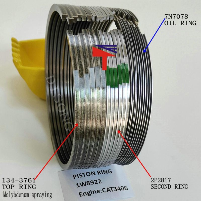 High Quality Diesel Engine Mechanical Parts Piston Ring 1W8922 for Excavator Parts 3406 3408 3412 Buildozer D8n D8l D9l Wheelloader 980 Generator Set