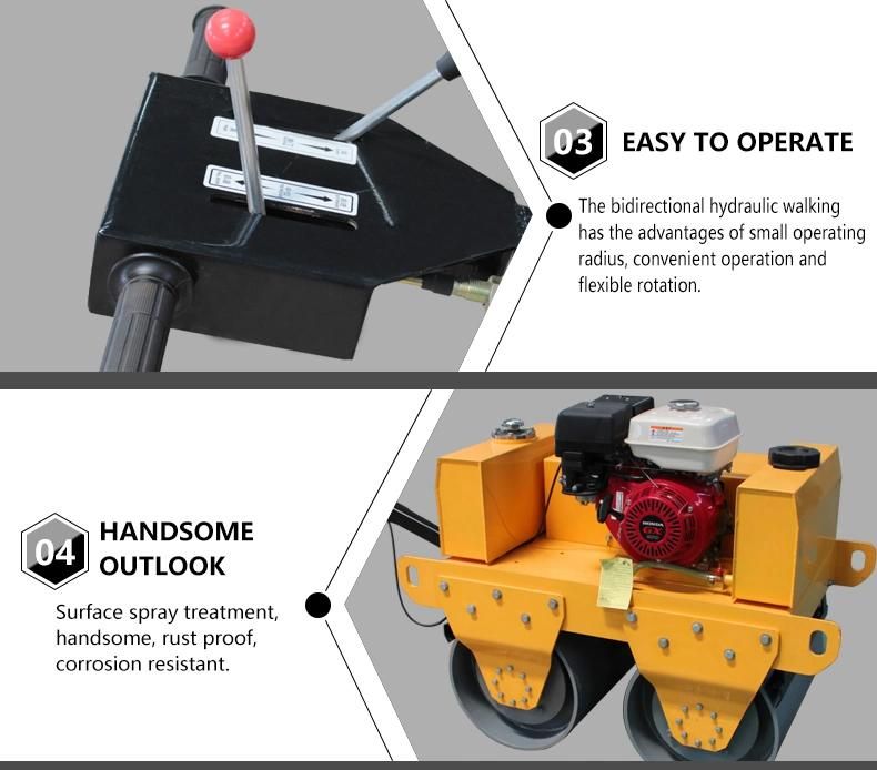 Small Road Roller with Diesel or Gasoline Engine