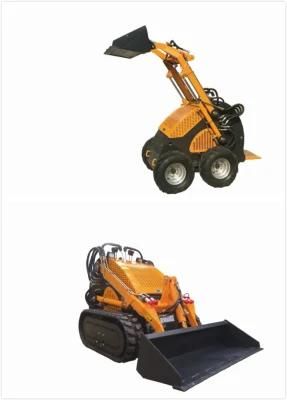 Backhoe Loader, Mini Loader with 4 in 1 Bucket, Backhoe. Sweeper, Mixer