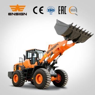 Chinese Construction Machinery 5 Ton Front Wheel Loader Ensign Yx656 with Joystick