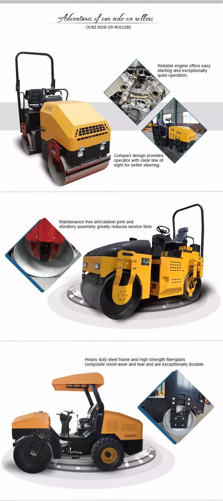 3 Ton Ride-on Hydraulic Vibrating Road Roller Compactor Machine