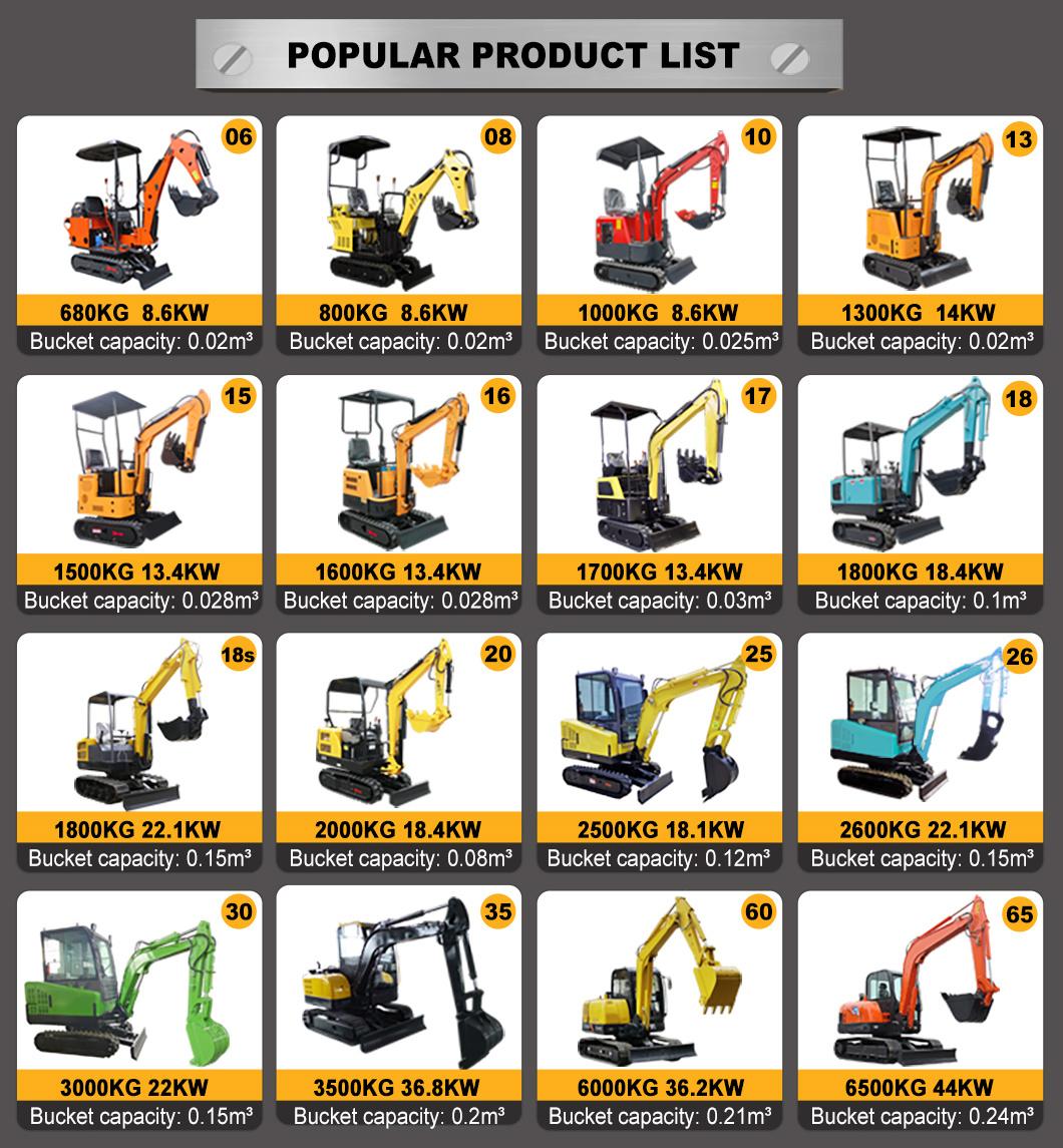 Cheap Smart Operation New Mini Excavator Small Hydraulic Excavator Machine Micro Trench Digger with Attachments for Sale 1 Ton 1.5 Ton 2 Ton 2.5 Ton 3 Ton