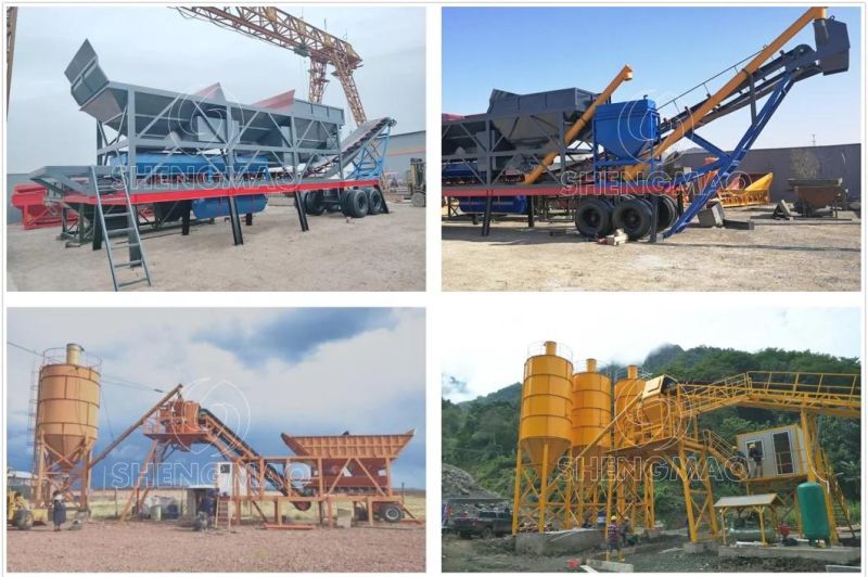 2022 Hot Sale 25m3/H 35m3/H 50m3/H 75m3/H Foundation Free Concrete Mixing Batching Plant Factory Price