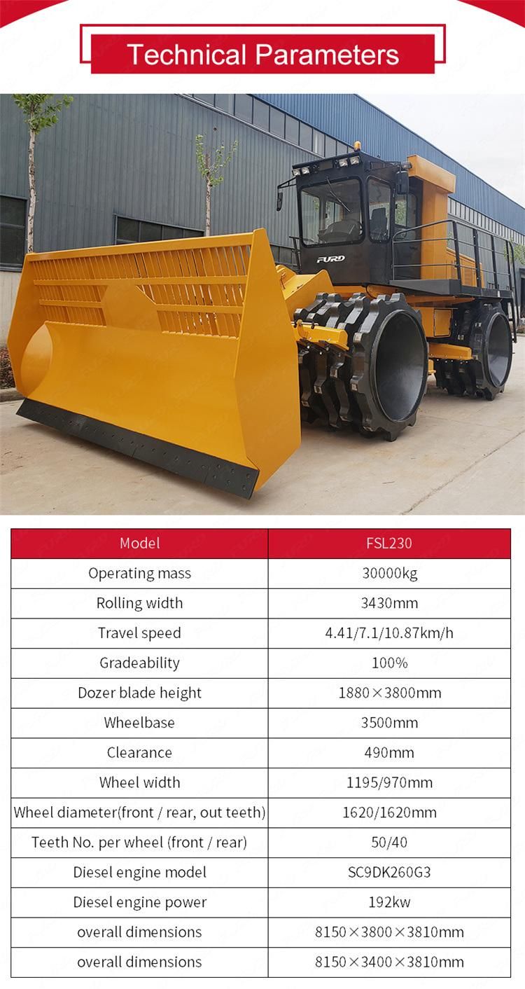 Fully Hydraulic Landfill Compactor Garbage Compactor