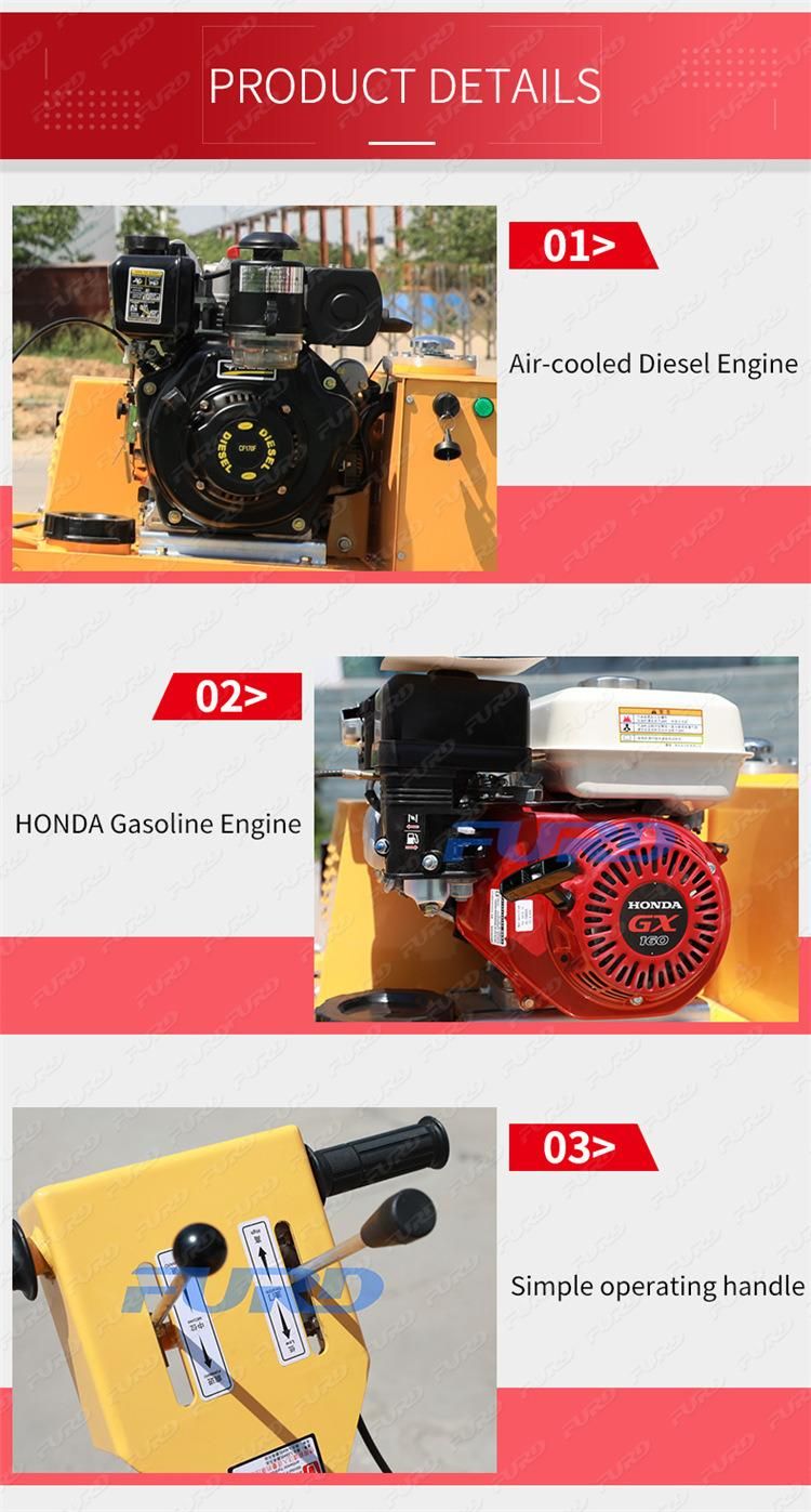 Mini Tandem Asphalt Paving Vibratory Roller Compactor Vibrator Roller Fyl-600c