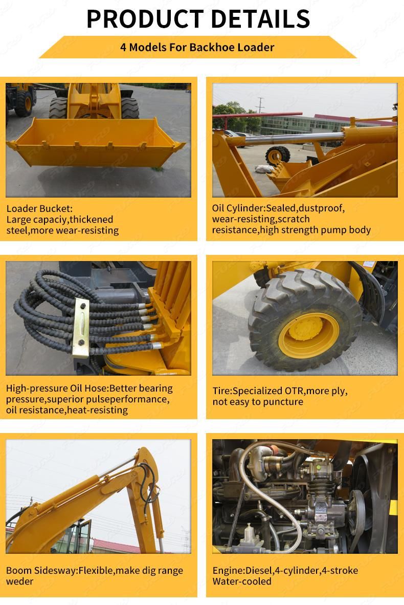 Different Types Backhoe Loader Excavator Loaders with Multi Function