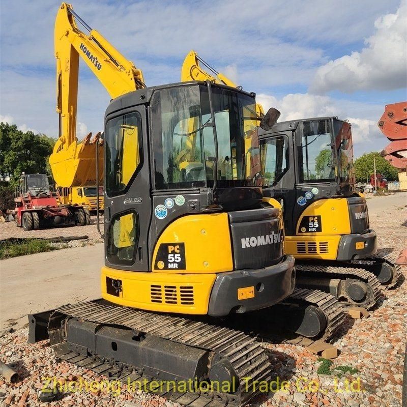 Hot Home Used 5 Ton Thumb Second Hand Small Digger Mini Crawler Excavator Excavadora Usada Excavatrice Hydraulic Perfect Quality Price Sale Excavators PC55