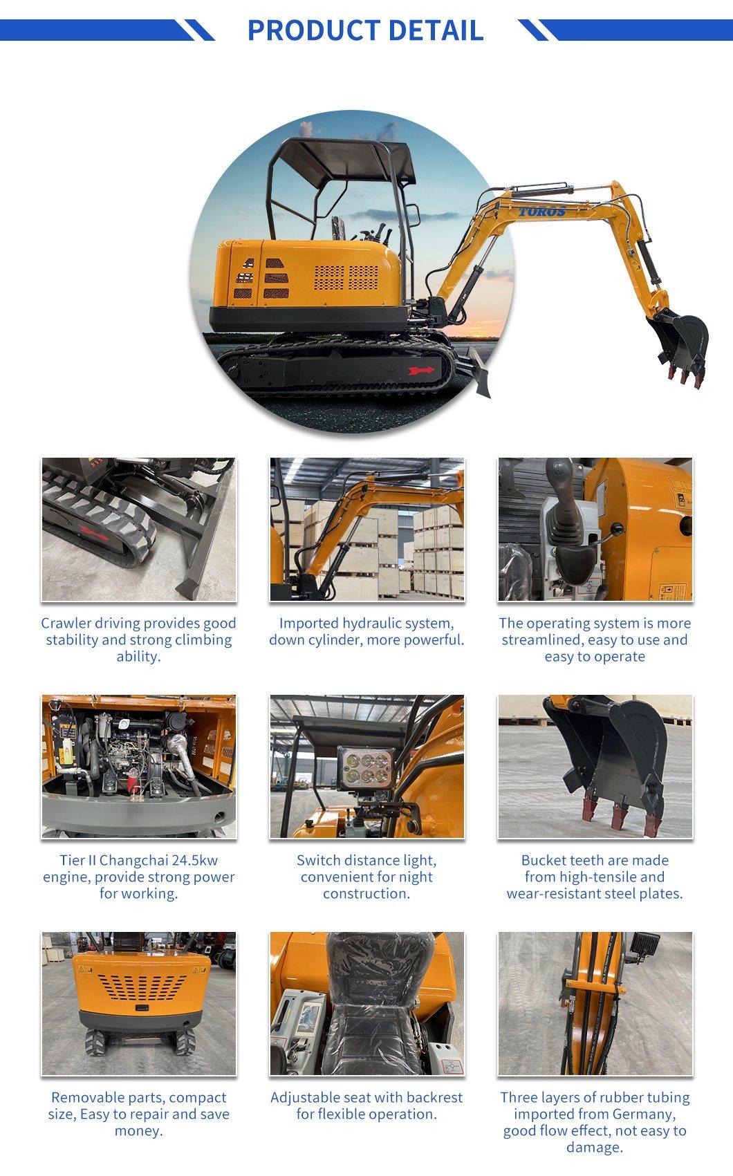 High Quality 2700 Kg Mini Digger Crawler Excavator