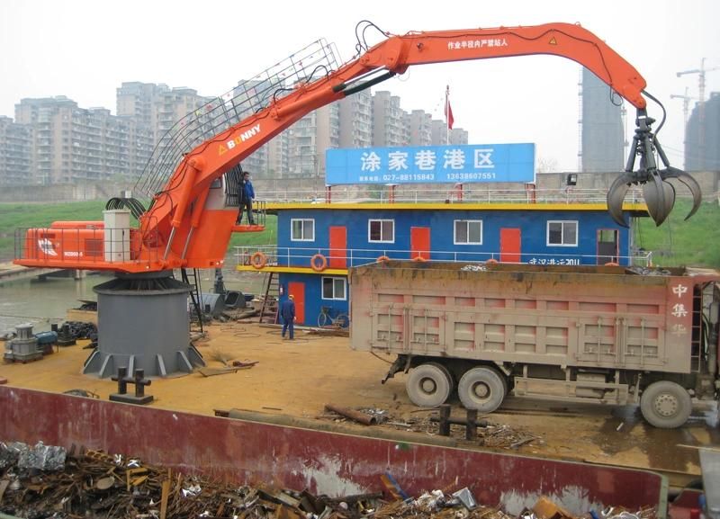 Bonny Wzd46-8c Stationary Electric Hydraulic Material Handler for Unloading Scrap Metal at Wharf From Ship Barge