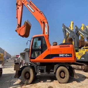 Good Condition Middle-Sized Hydrodynamic Drive Crawler Excavator Used Doosan210W-7 for Sale