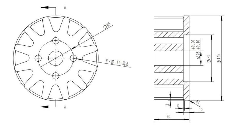 Continuous Kevlar Robot Rubber Track 170*64*31