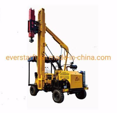 Guardrail Construction Pile Driver with Hydraulic Hammer
