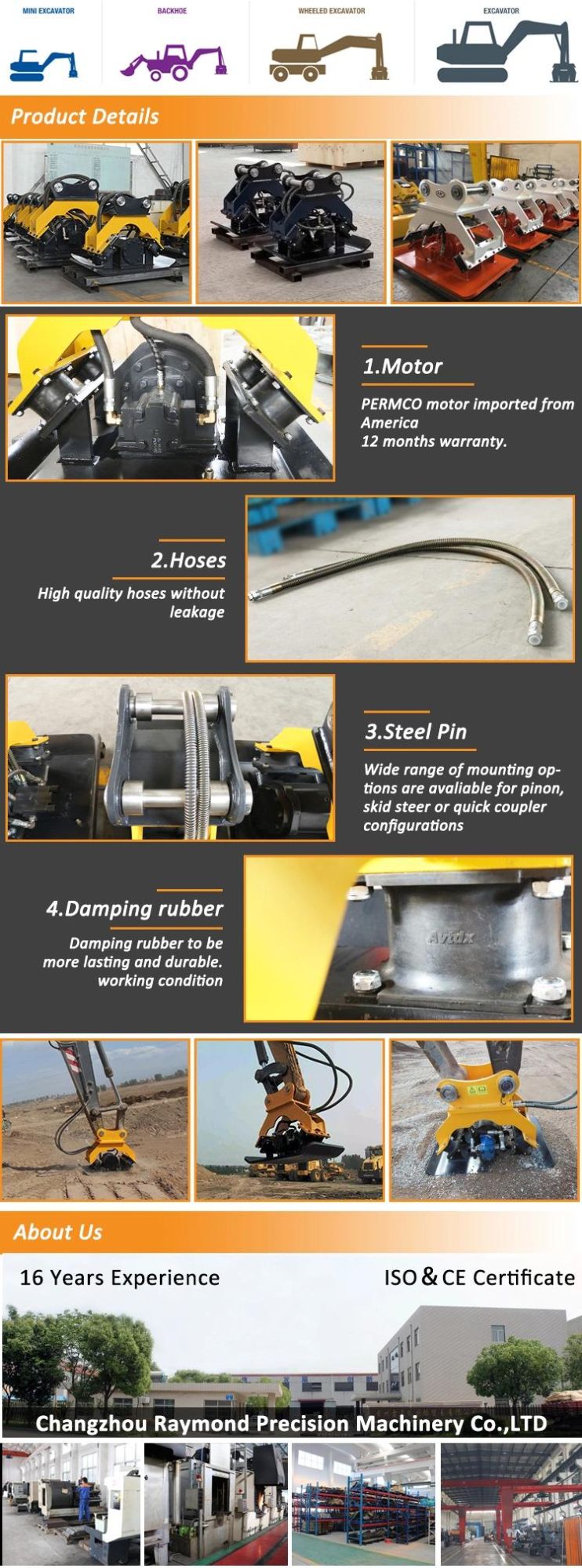 Competitive Hydraulic Excavator Plate Compactor