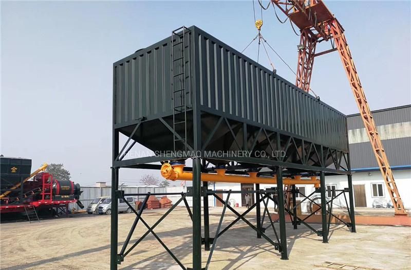 20t 30t 40t 50t 60t 70t 80t Horizontal Cement Tank Container Cement Silo Storage Bin with Auger for Concrete Batching Plant