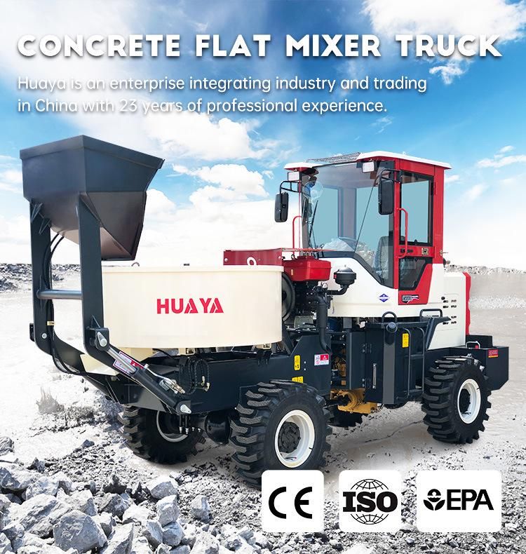 China New Huaya Machinery Feeding Flat Mouth Mixer Concrete Truck
