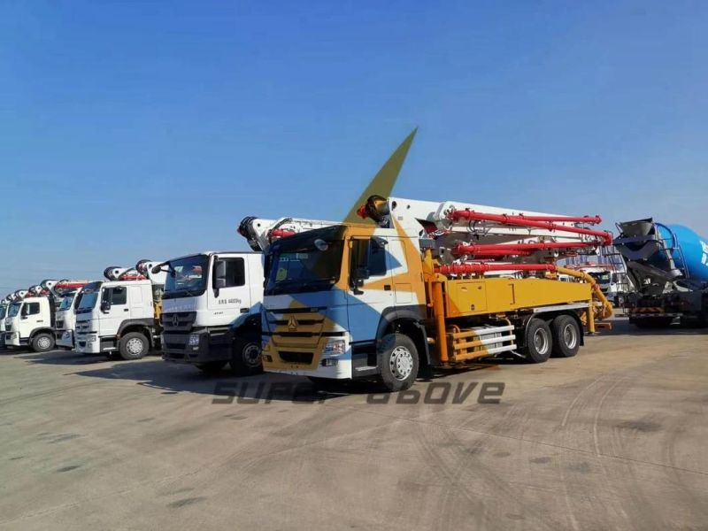 Concrete Machinery 35m 50m 52m Mounted Cement Pump Truck,Concrete Truck 38X,Factory Supply Truck Mounted Tower Concrete Pump by Schaman,Nissan,HOWO,Sinotruck