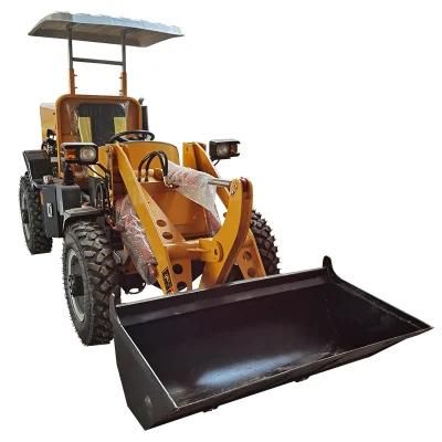 1t 1.5t 2t Farm Garden High Quality Small Electric Diesel Loader Mini Bucket Truck 4 Wheel Drive Loader