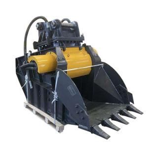 15ton 18ton 20ton Concrete Crushed Stone Bucket Mining Equipment Excavator Crushing Bucket Hydraulic Bucket Cat313 Excavator Crusher Bucket