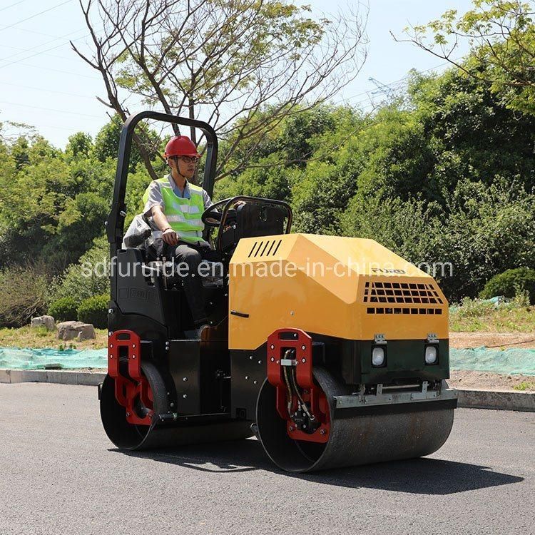 2ton Mini Double Drum Compactor Vibratory Roller Asphalt Roller for Sale Fyl-900