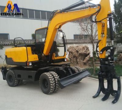 7ton Farm Wholesale Used Machinery 30km/H Wheel Excavator with 65kw Xinchai Engine