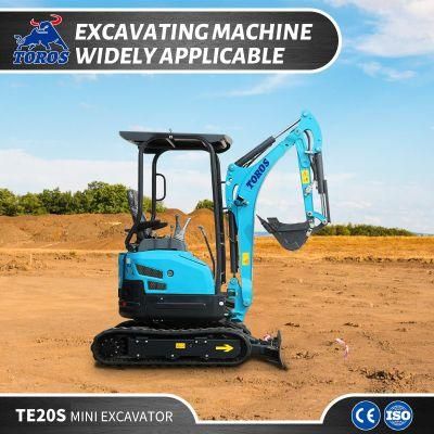 Hot Sale China Toros 1.8 Ton 1.8t Backhoe Mini Hydraulic Crawler Excavator/ Te20s/CE ISO EPA/ Strong Power for Farm Garden Construction