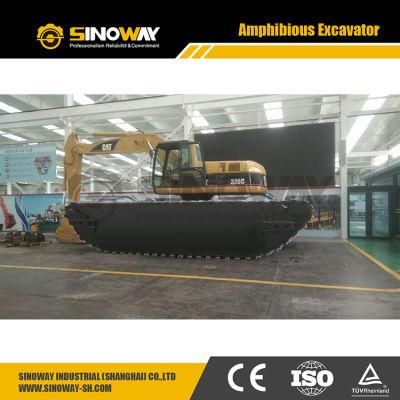 Used Cat320 Amphibious Exacavator with Floating Pontoon