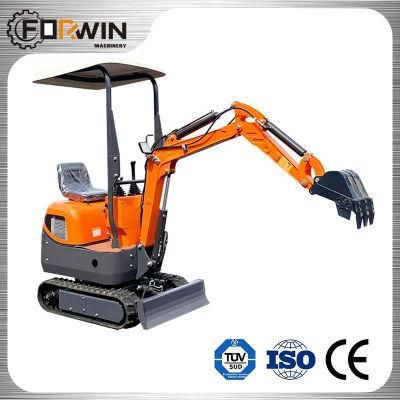 Low Noise Cab Customized Compact Single Bucket Backhoe 1ton Micro Crawler Excavator for Household, Garden and Farm